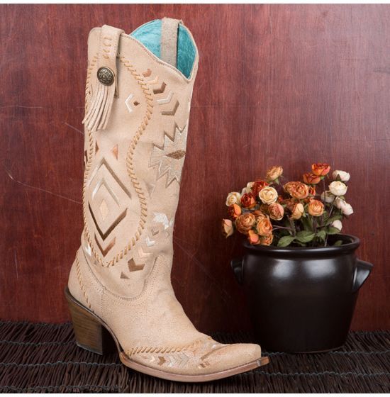 Corral Bone Aztec Boots | Rod's Western Palace/ Country Grace