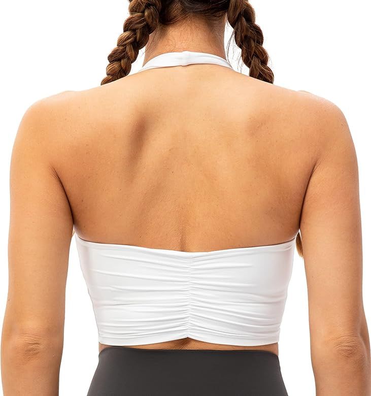 Lavento Women's Halter Sports Bra Yoga Bralette Crop Bras Top | Amazon (US)