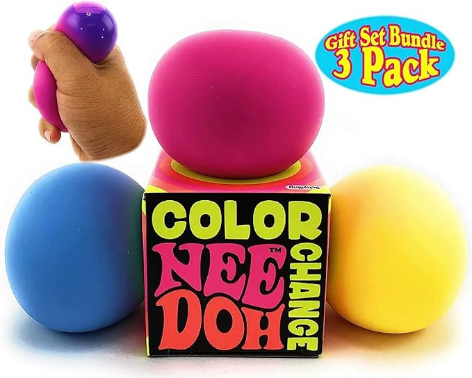 Nee-Doh Schylling Color Change Groovy Glob! Squishy, Squeezy, Stretchy Stress Balls Blue, Yellow ... | Amazon (US)