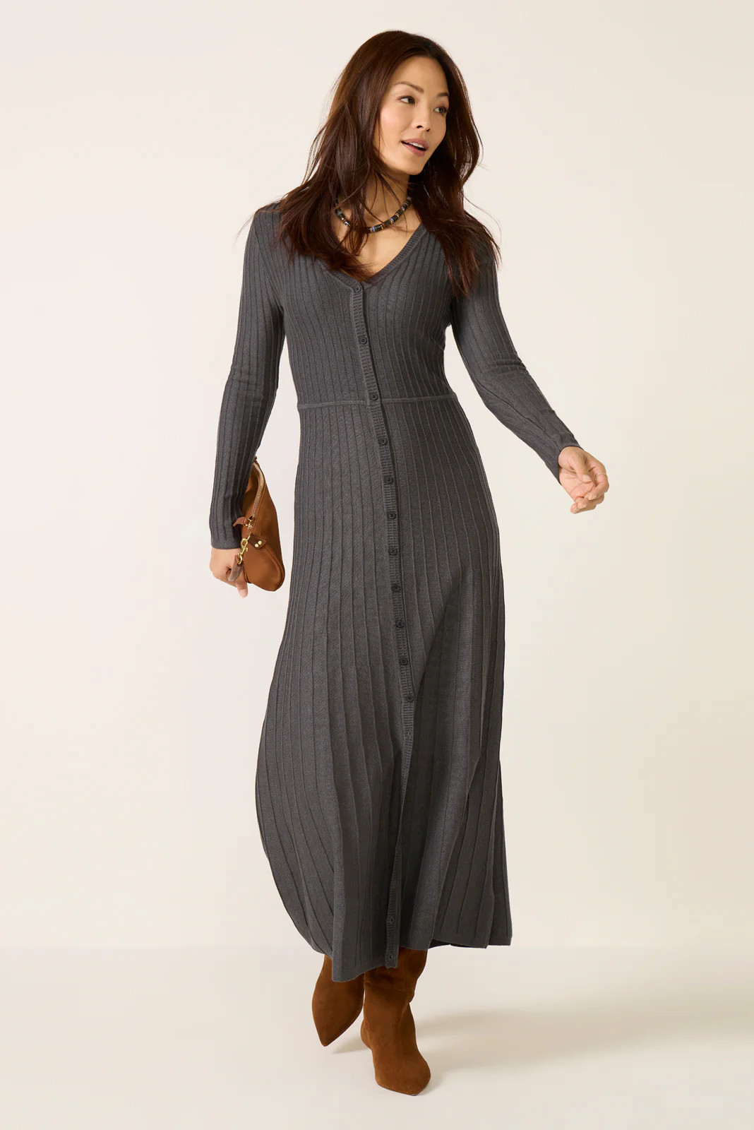 Z SUPPLY Women's Jasper Midi Sweater Dress, Size Medium, Grey | Evereve