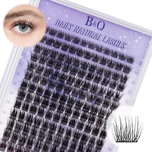 B&Qaugen Lash Clusters Natural Cluster Eyelash Extensions 156 PCS Eyelash Clusters D Curl Z14 Individual Lashes for Beginners 8-18mm Cluster Lashes Superfine Band Eyelash Extension（Z14-D-8-18mix） | Amazon (US)