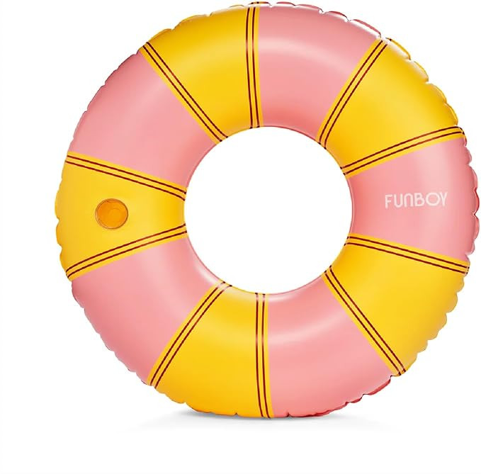 FUNBOY Giant Stripe Inflatable Pool Float with Cup Holder, 48" Adult Inner Tube Swim Ring Pool Lo... | Amazon (US)