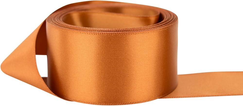 Ribbon Bazaar Double Faced Satin Ribbon - Premium Gloss Finish - 100% Polyester Ribbon for Gift W... | Amazon (US)