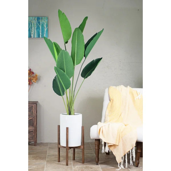 Brantner Ceramic/Wood Pot Planter | Wayfair North America