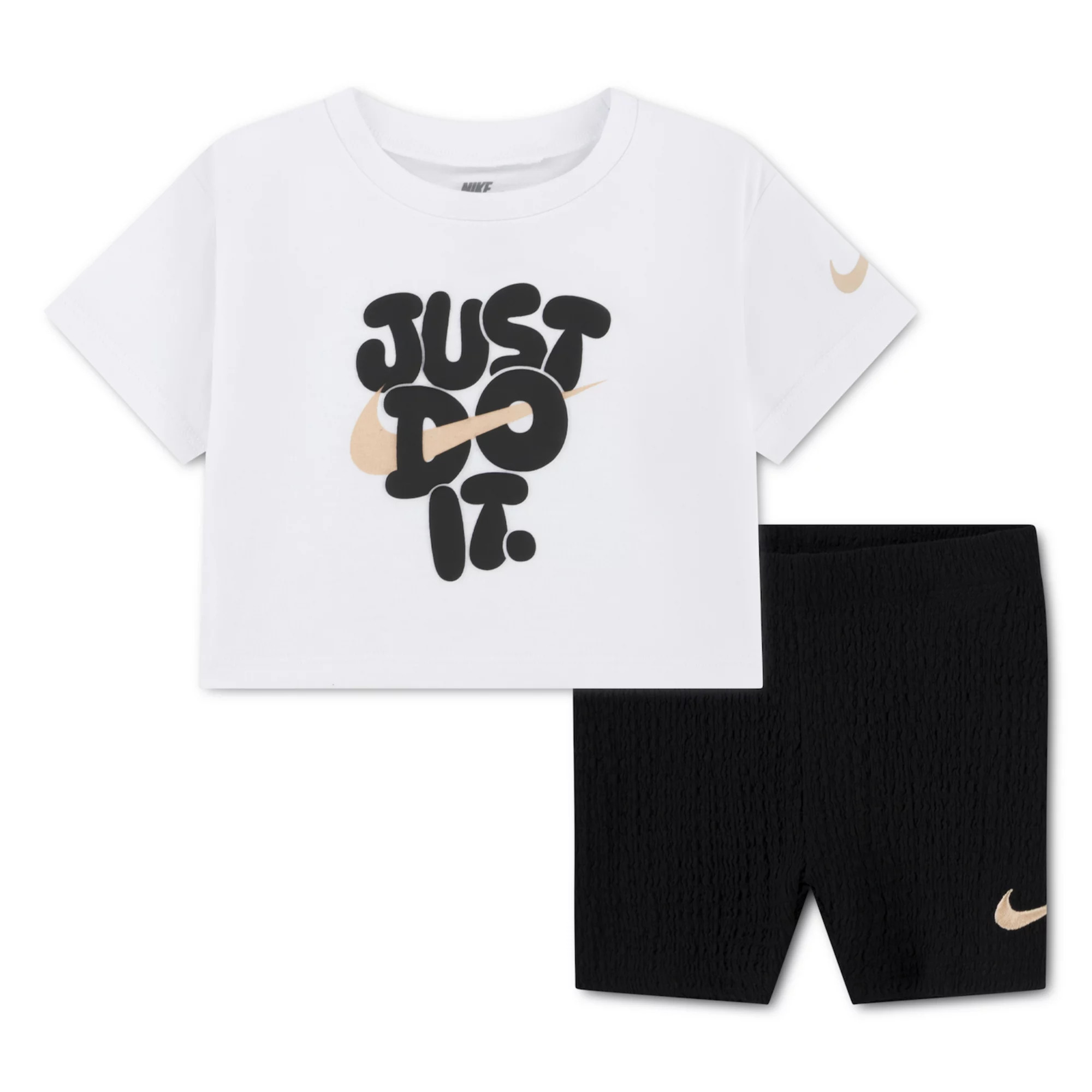 Baby Toddler & Little Girls 12 months - 6x Nike "Just Do It." Short Sleeve Boxy T-shirt & Biker S... | Kohl's