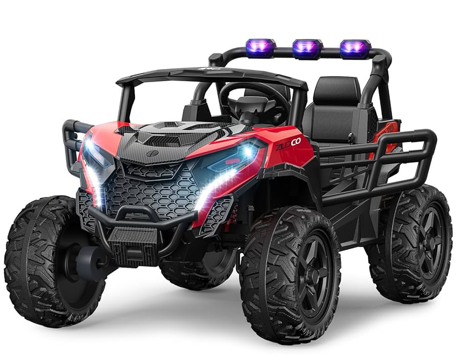 24V 2 Seater Ride on Car Truck—4x200W, EVA Tires, 4WD/2WD, Rainbow Lights, Remote Control, Shoc... | Amazon (US)