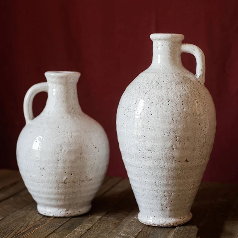 White Ceramic Vase Small Opening Vase | Etsy (US)