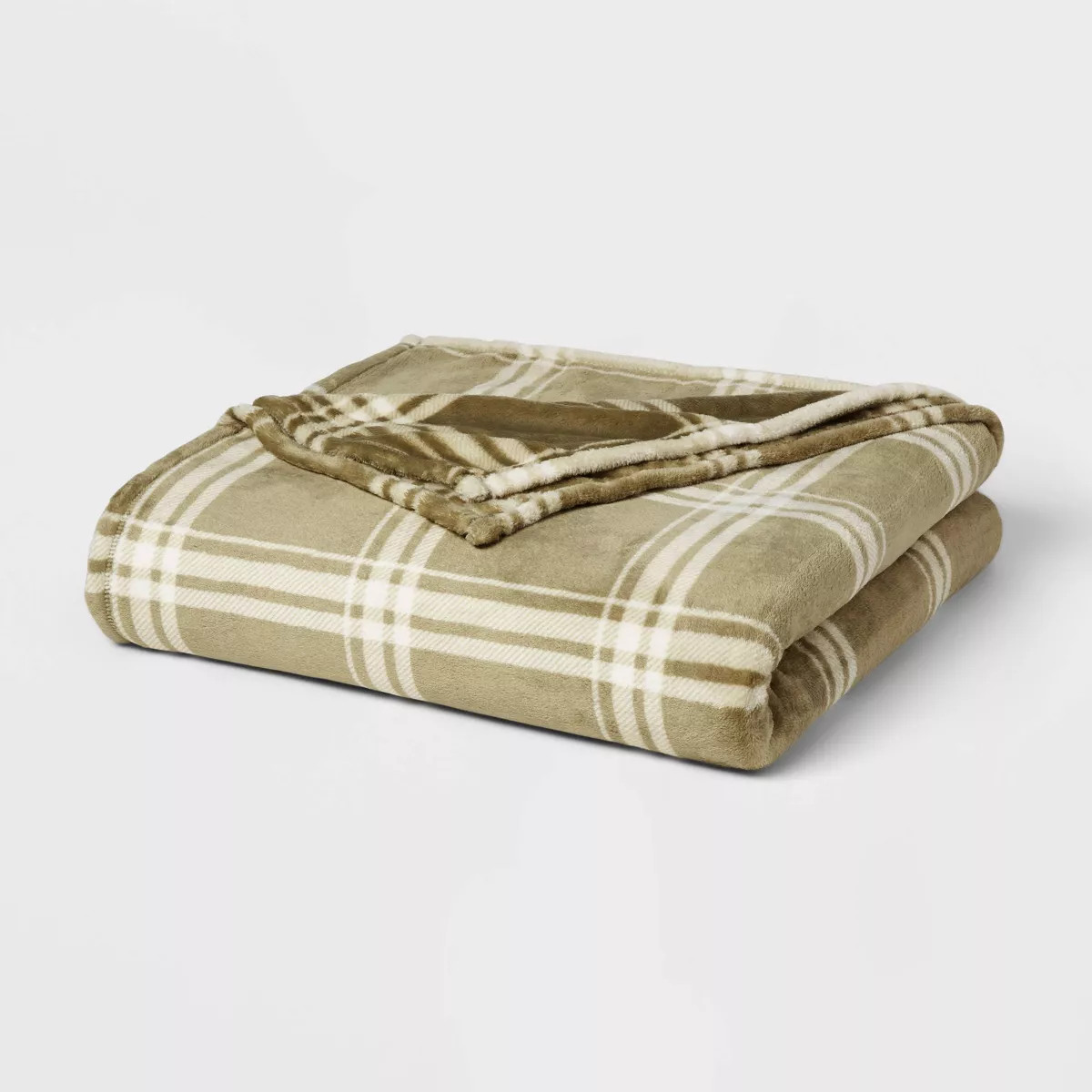 Christmas Plaid Microplush Bed Blanket - Threshold | Target