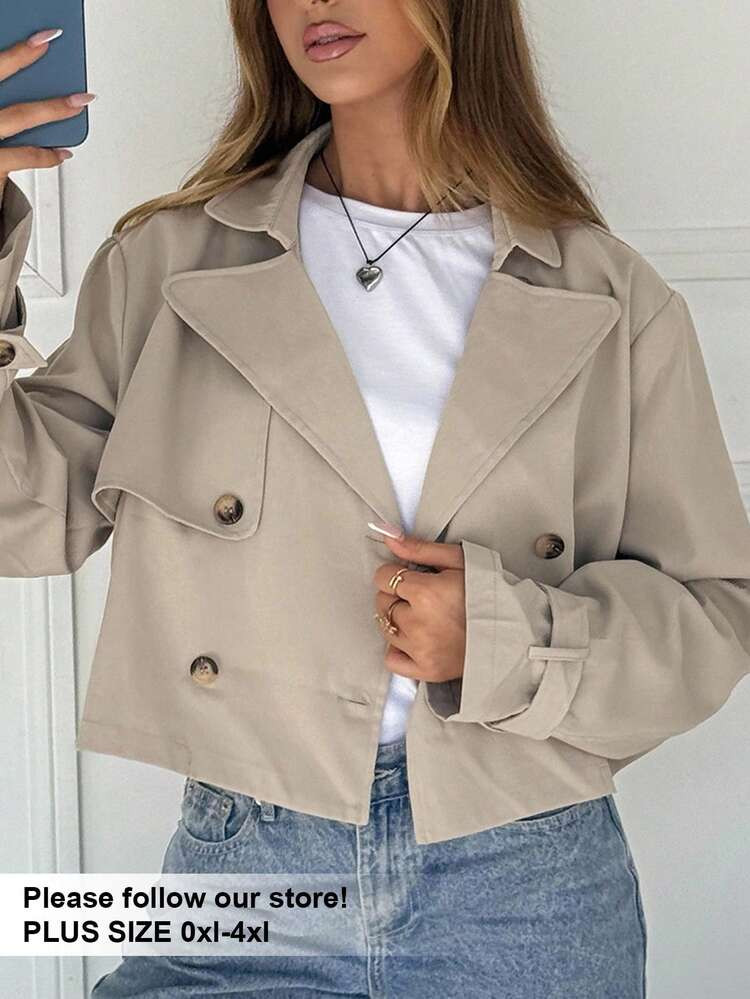 Cropped trench coat  | SHEIN