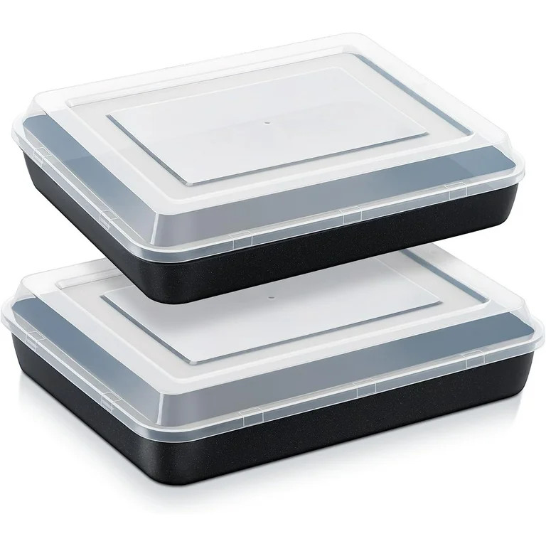 Walchoice Baking Pan with Lid Set of 2, 10.4 x 8.15 x 2 inch Stainless Steel Rectangular Cake Pan... | Walmart (US)