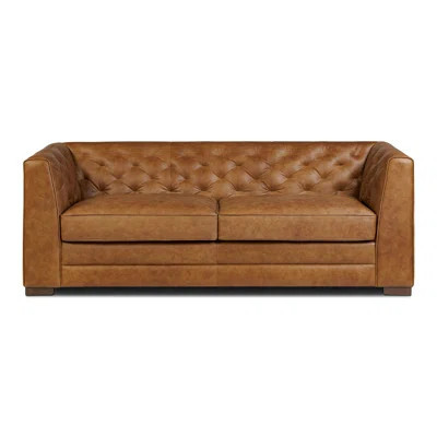 Essex 86" Genuine Leather Pull-Out Convertible Sleeper Sofa | Wayfair North America