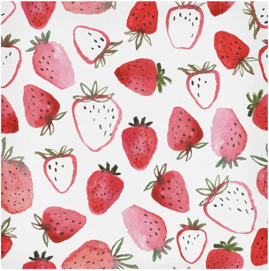 Cloth Napkins Set of 6, Strawberry Dinner Napkins Washable Table Napkins Ideal for Parties Weddin... | Amazon (US)