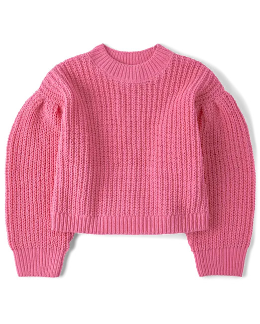 Girls Shaker Stitch Chenille Sweater - pink | The Children's Place