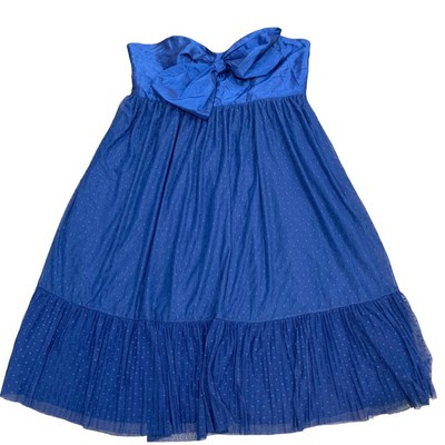 Hutch Anthropologie | Midi Dress Tulle Bow Tie Navy Strapless- Size 24 W  | eBay | eBay UK