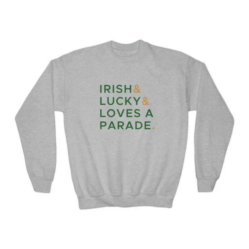 Youth St. Patricks Day Parade Sweatshirt Long Sleeve Kids Irish T-shirt St. Patrick's Day Celtic ... | Etsy (US)