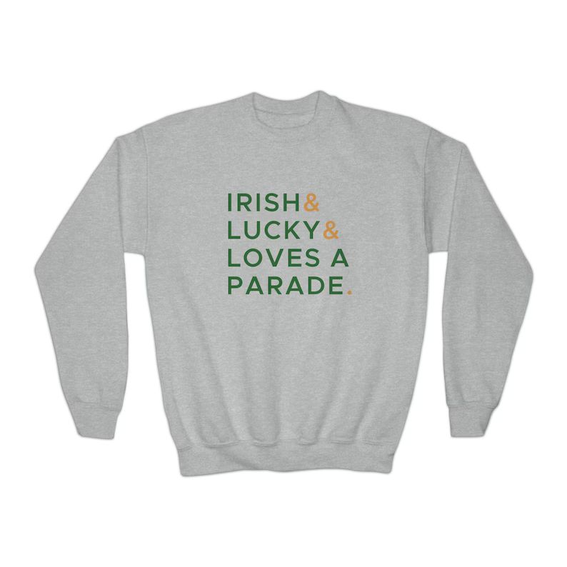 Youth St. Patricks Day Parade Sweatshirt Long Sleeve Kids Irish T-shirt St. Patrick's Day Celtic ... | Etsy (US)