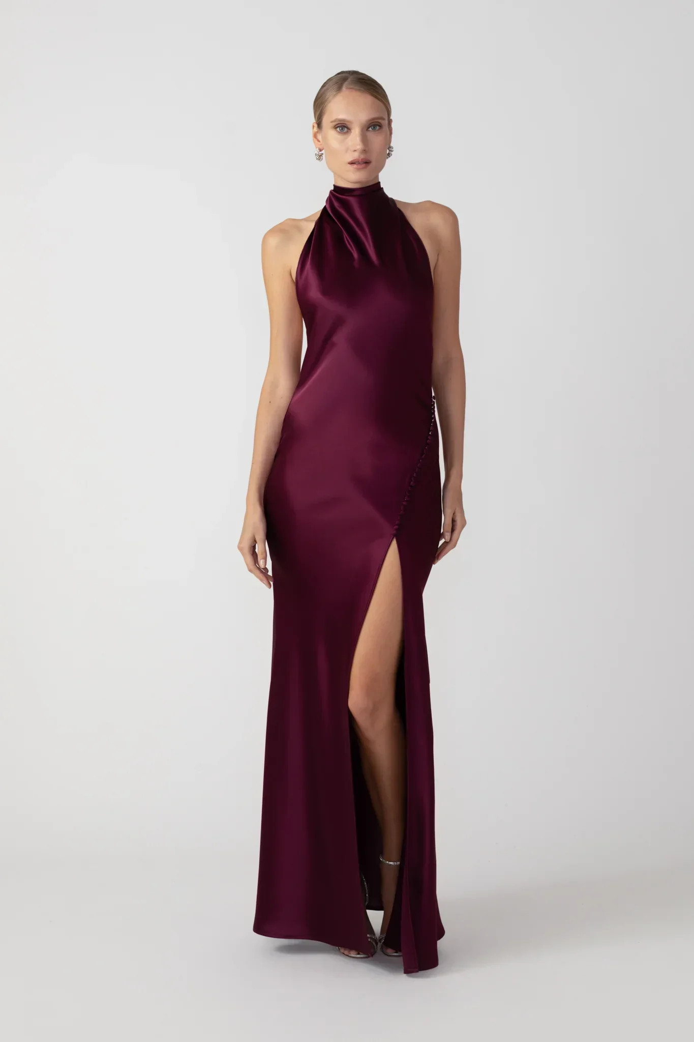 Penelope Backless Satin Gown | Sau Lee