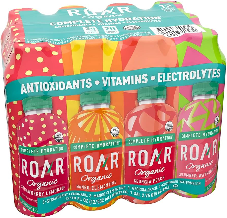 ROAR Complete Hydration Organic Variety Pack - Electrolyte Drinks Loaded with Vitamins C, B5, B12... | Amazon (US)
