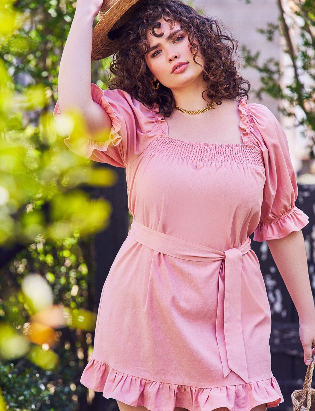 Smocked Front Mini Day Dress | Eloquii