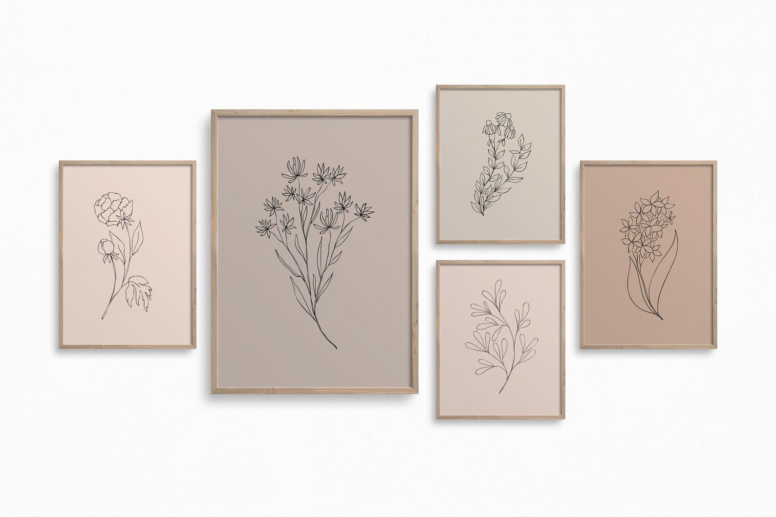 Minimalist Flowers Gallery Walldownloadable Botanical Line - Etsy | Etsy (US)