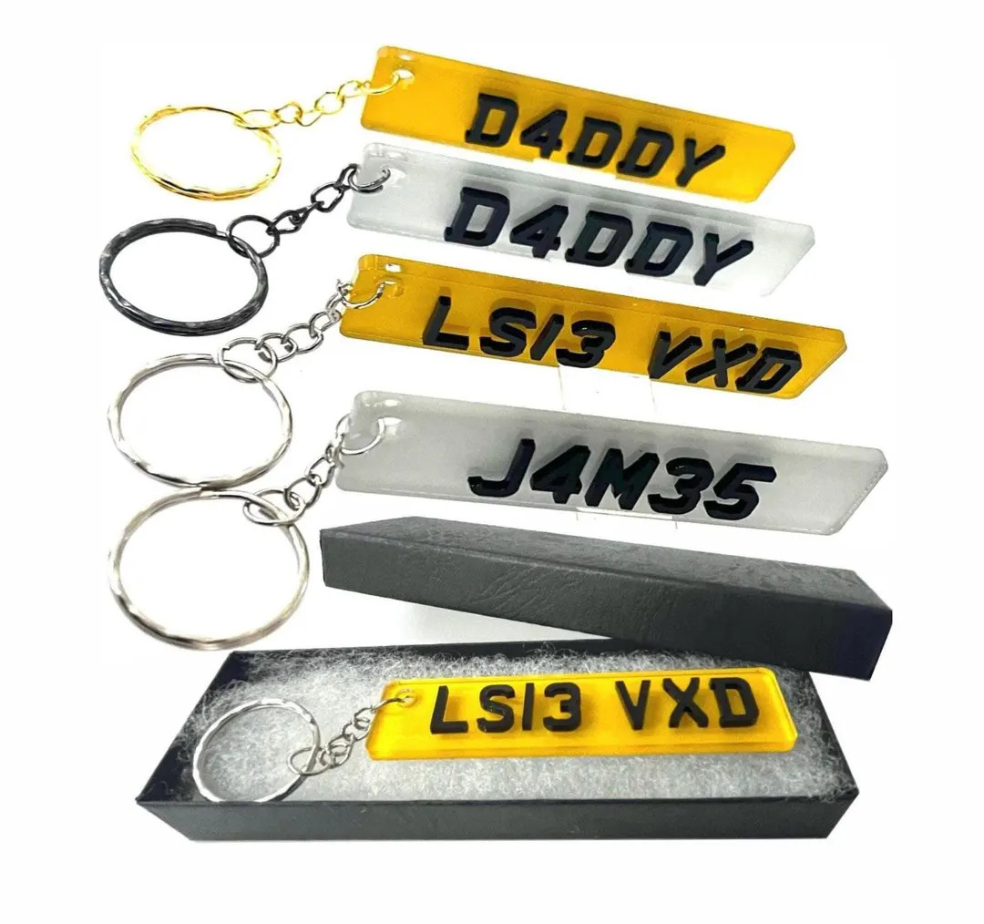 Personalised 4D Number Plate Keyring – Custom Car Registration Keychain – Custom Gift for Him... | Etsy (US)