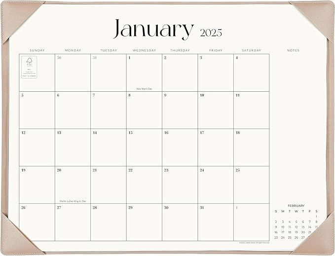 Simplified Desk Calendar 2025-2026 with Desktop Mat, Cabbrix Large Desk Pad Calendar 21" x 16-1/2... | Amazon (US)