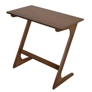 29.5 in. Coffee 27.5 in. Z-Shaped Bamboo Sofa Side Table End Table Spacious Tabletop Space-Saving TV Snack Tray | The Home Depot