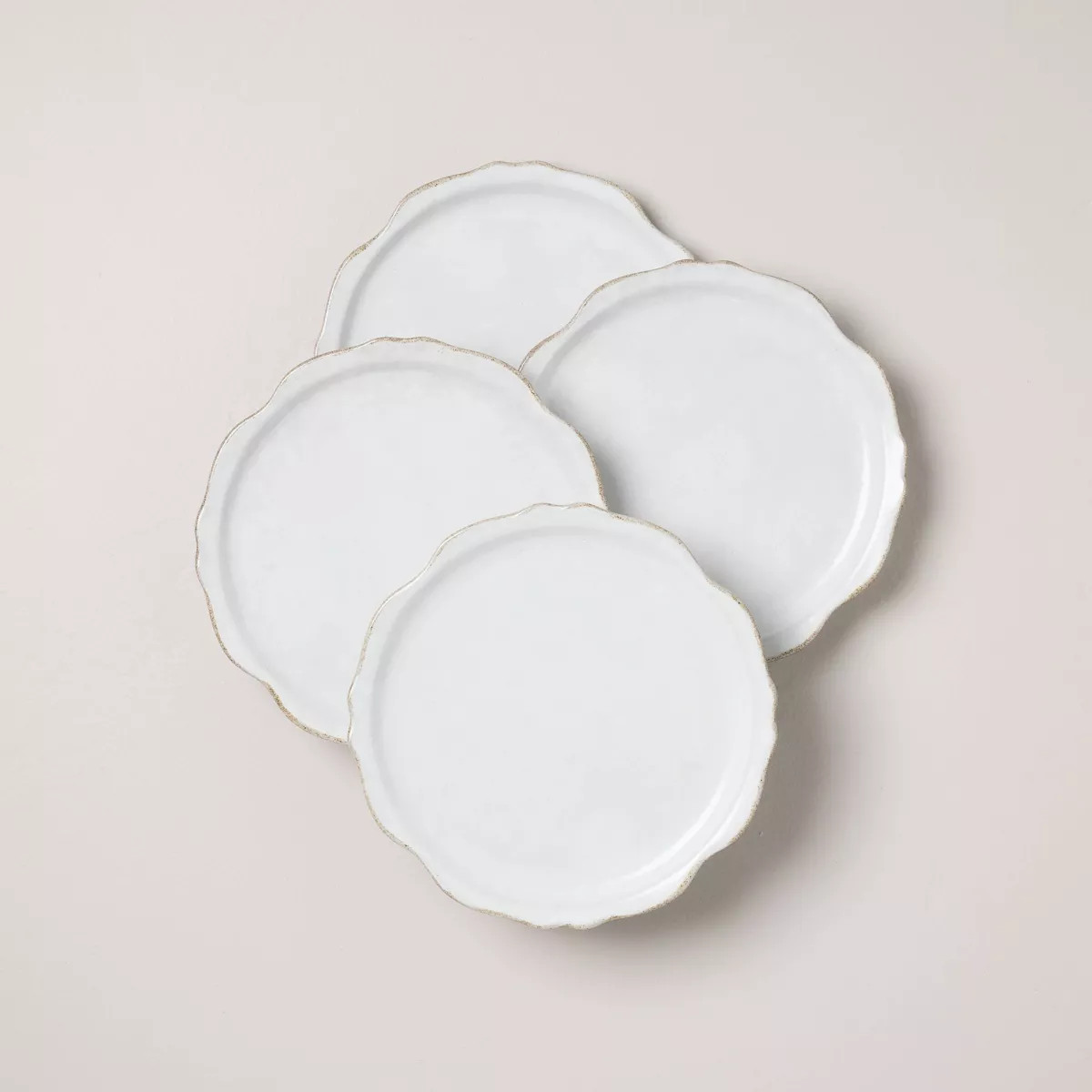 Set of 4 Carved Edge Salad Plates Green - Hearth & Hand™ with Magnolia | Target