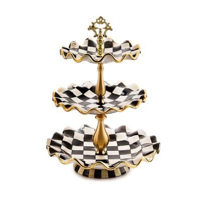 MacKenzie-Childs Courtly Check Three Tier Sweet Stand | MacKenzie-Childs