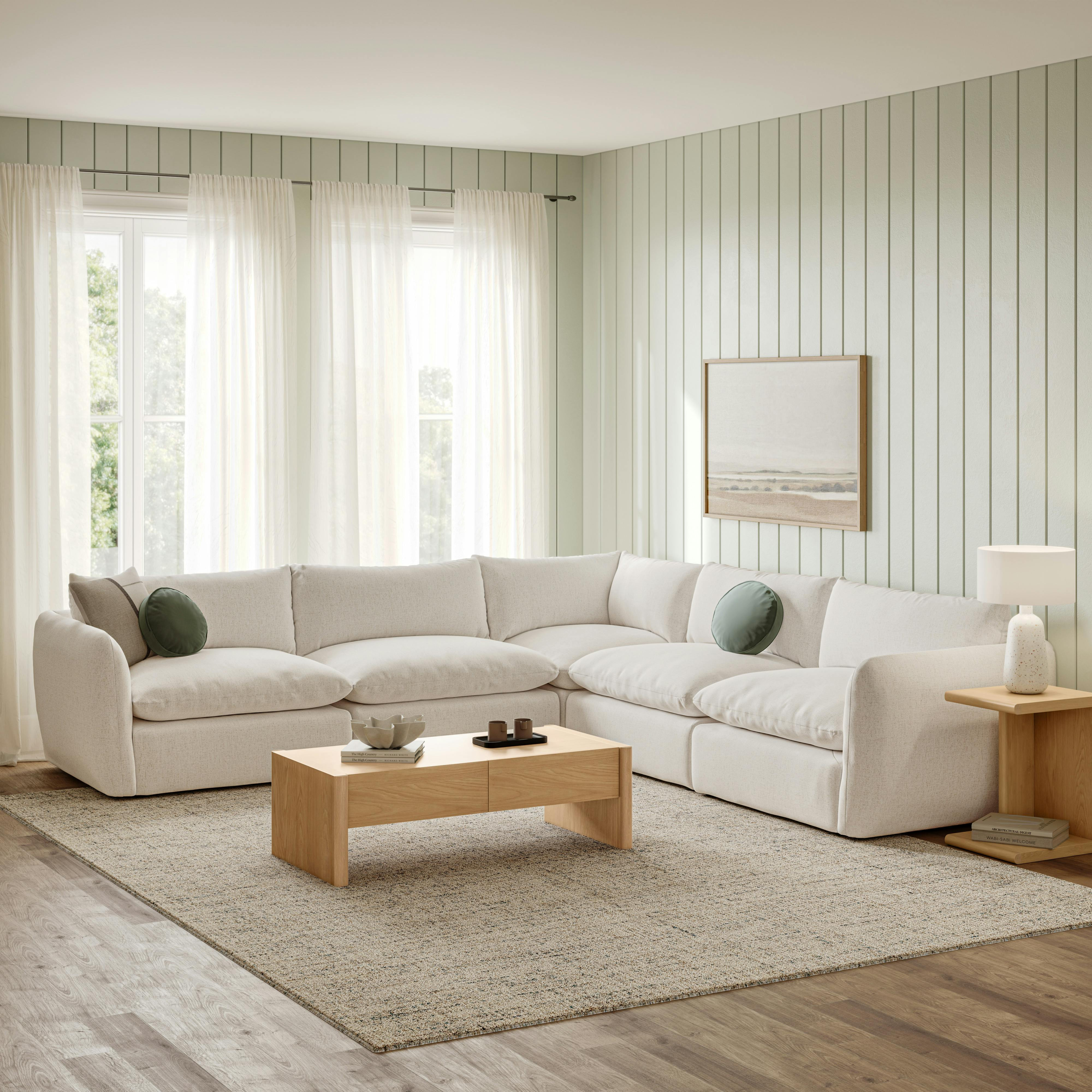 Leigh 126" Modular Corner Sectional - Napa White | Article