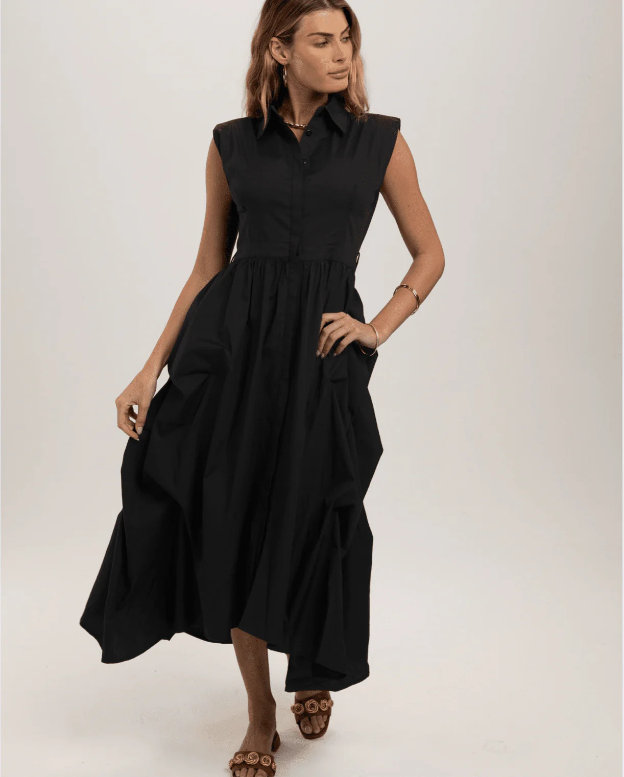 Justine - Black Shirt Dress | Cecelia New York