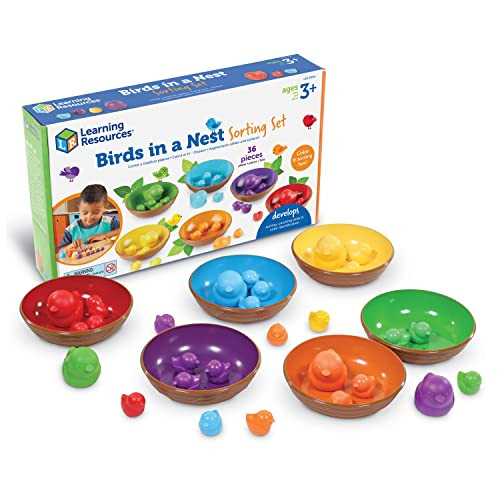 Learning Resources Birds in a Nest Sorting Set, Fine Motor Set, Color Sorting set for Toddlers, 3... | Amazon (US)