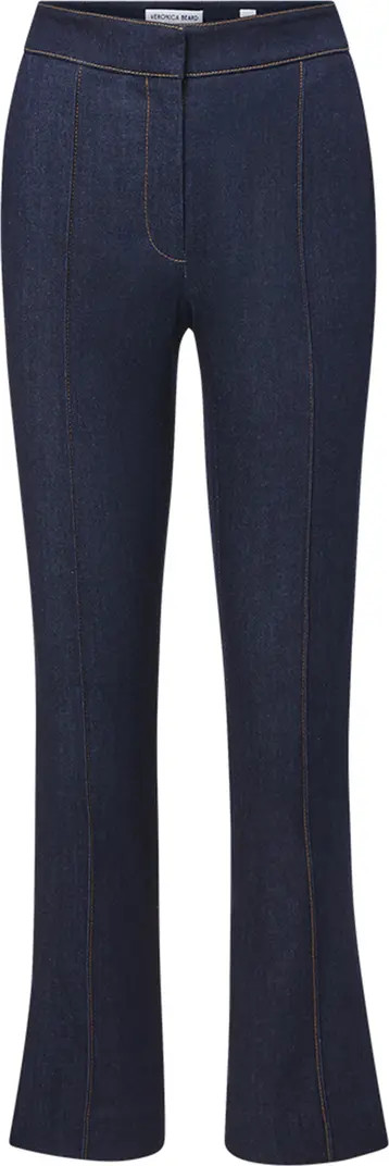 Veronica Beard Tani Pintuck Pleat High Waist Ankle Flare Jeans | Nordstrom | Nordstrom