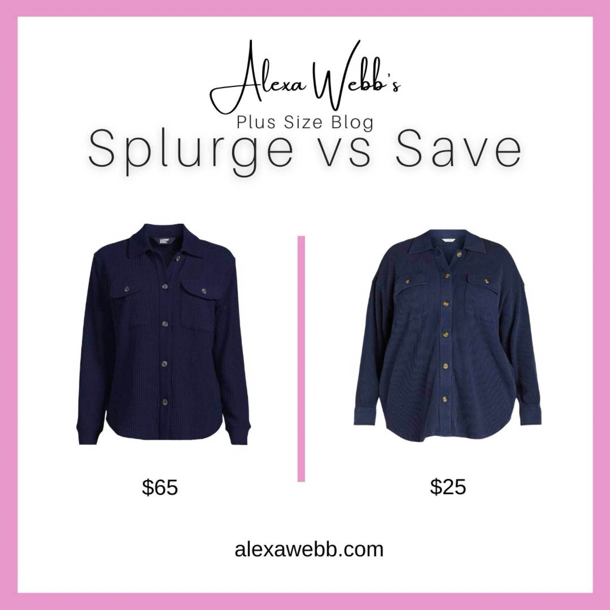 Splurge vs Save Plus Size Button Down Waffle Knit Shacket - Alexa Webb #plussize

#LTKSeasonal #LTKStyleTip #LTKPlusSize