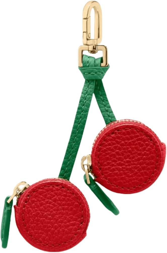 Chispee Bag Charm Coin Purse, Mini Leather Fruit Zipper Pouch Keychain for Handbag Tote Backpack ... | Amazon (US)