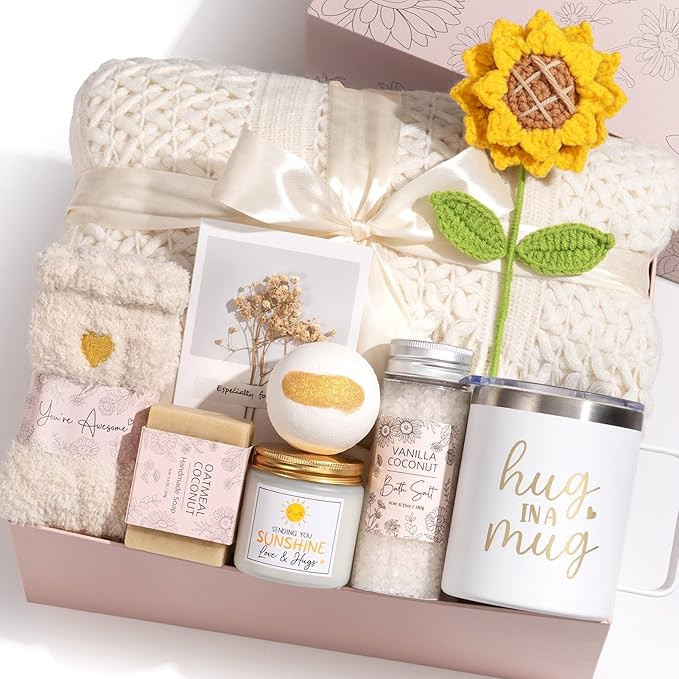 Birthday Gifts for Women Self Care Get Well Soon Gift Baskets, Spa Care Package Thinking of You S... | Amazon (US)