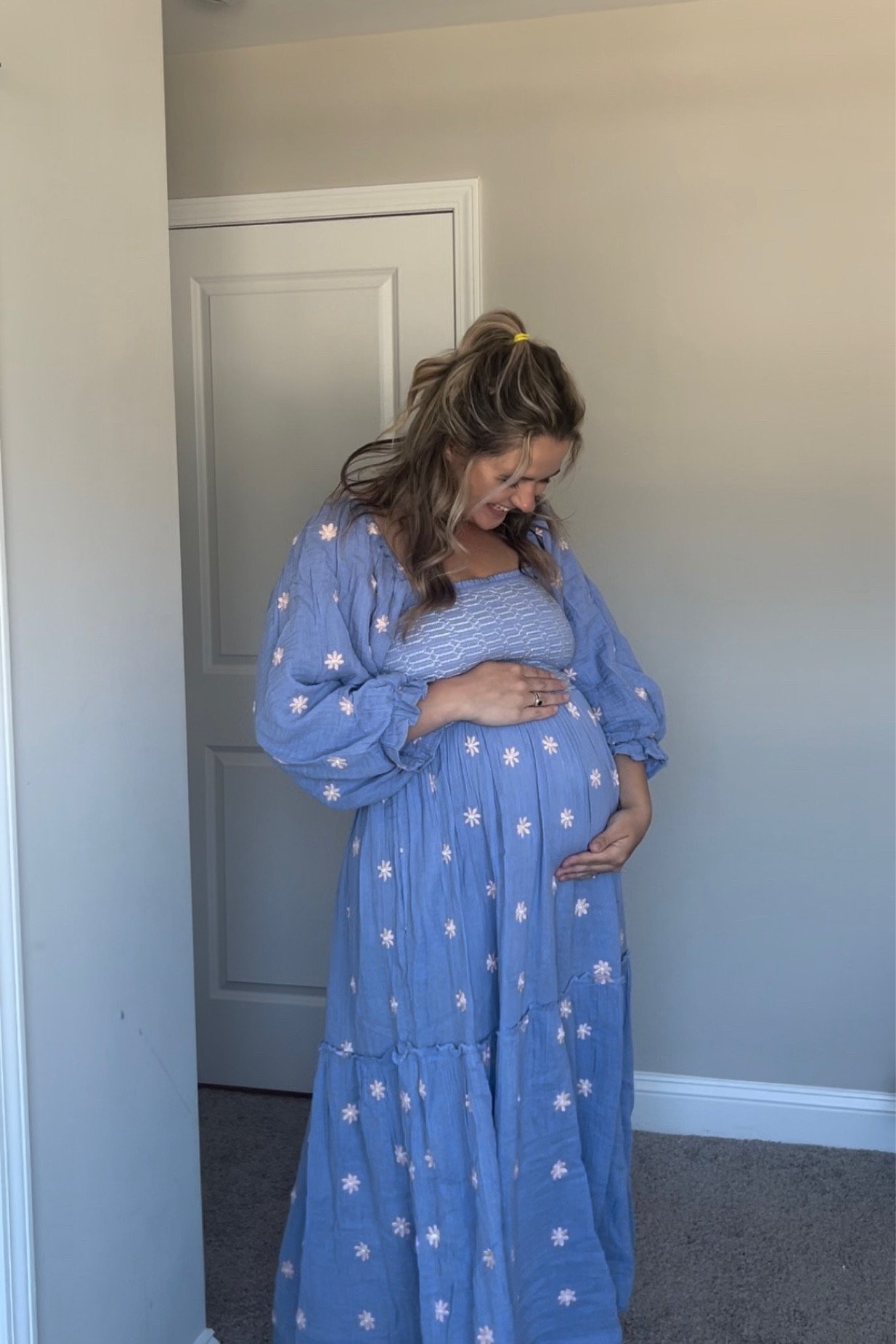 I got a medium when I’m usually a large and the fit is great❤️

#LTKbump #LTKbaby #LTKbeauty