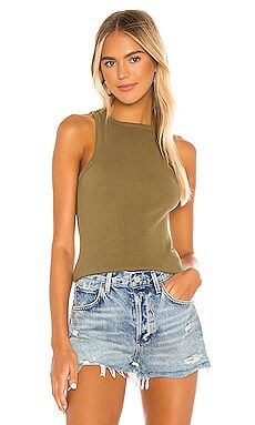AGOLDE Rib Tank in Succulent from Revolve.com | Revolve Clothing (Global)