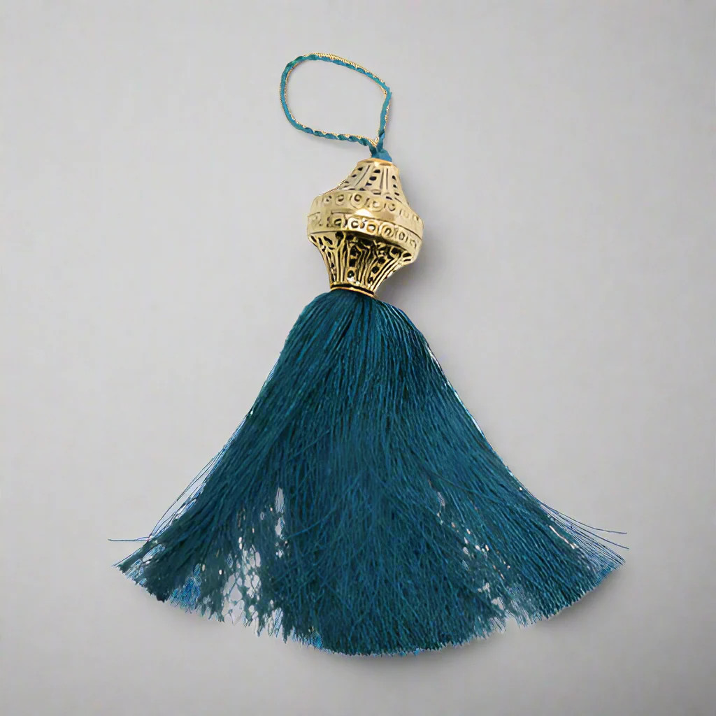 Brass Top Silk Tassel - Peacock | SmithHönig