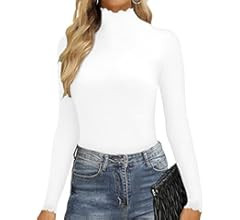 MANGOPOP Mock Turtle Neck Sleeveless Long Sleeve Double Lined Bodysuit Tank Tops for Women | Amazon (US)