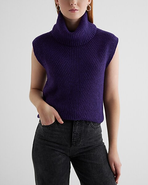 Ribbed Turtleneck Sweater Vest | Express