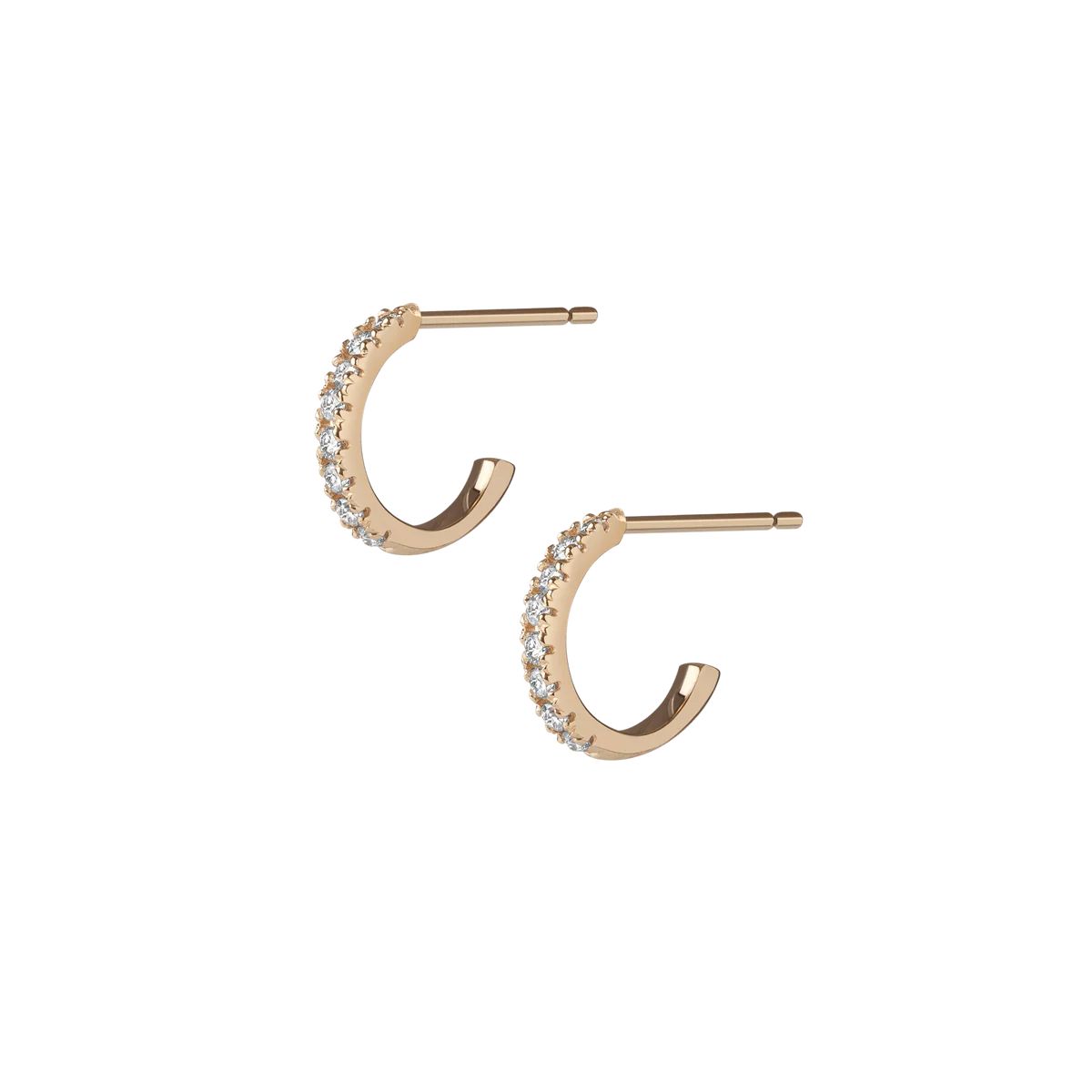 Huggie Earrings with White Diamonds | AUrate New York