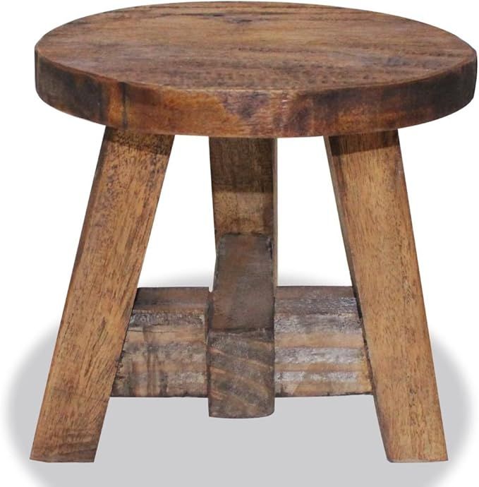 Amazon.com: Wood Step Stool, Kids Stool Seat, Step Stool, Solid Reclaimed Wood Round Stool Foot R... | Amazon (US)