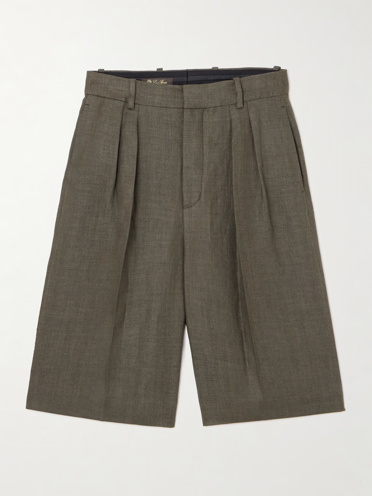 Loro Piana - Digby Pleated Linen And Wool-blend Shorts - Green | NET-A-PORTER (US)