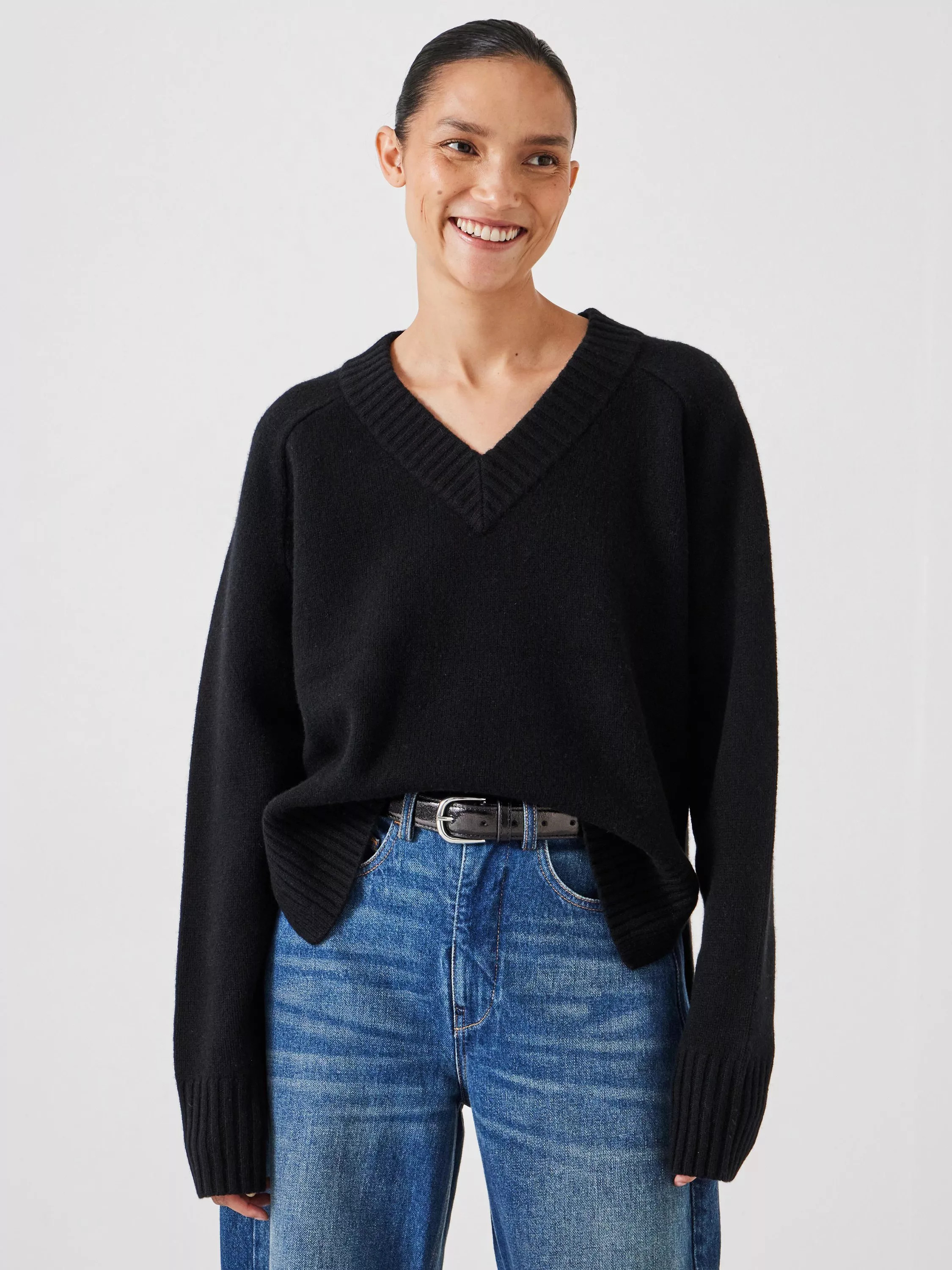 HUSH Erica Merino Wool V Neck Jumper | John Lewis (UK)