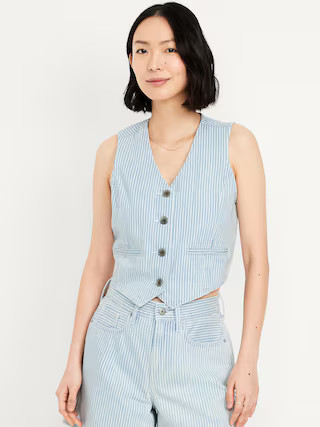 Button-Front Jean Vest | Old Navy (US)