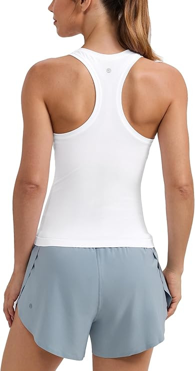CRZ YOGA Seamless Workout Tank Tops for Women - Athletic Running Gym Sleeveless Shirts Crewneck R... | Amazon (US)