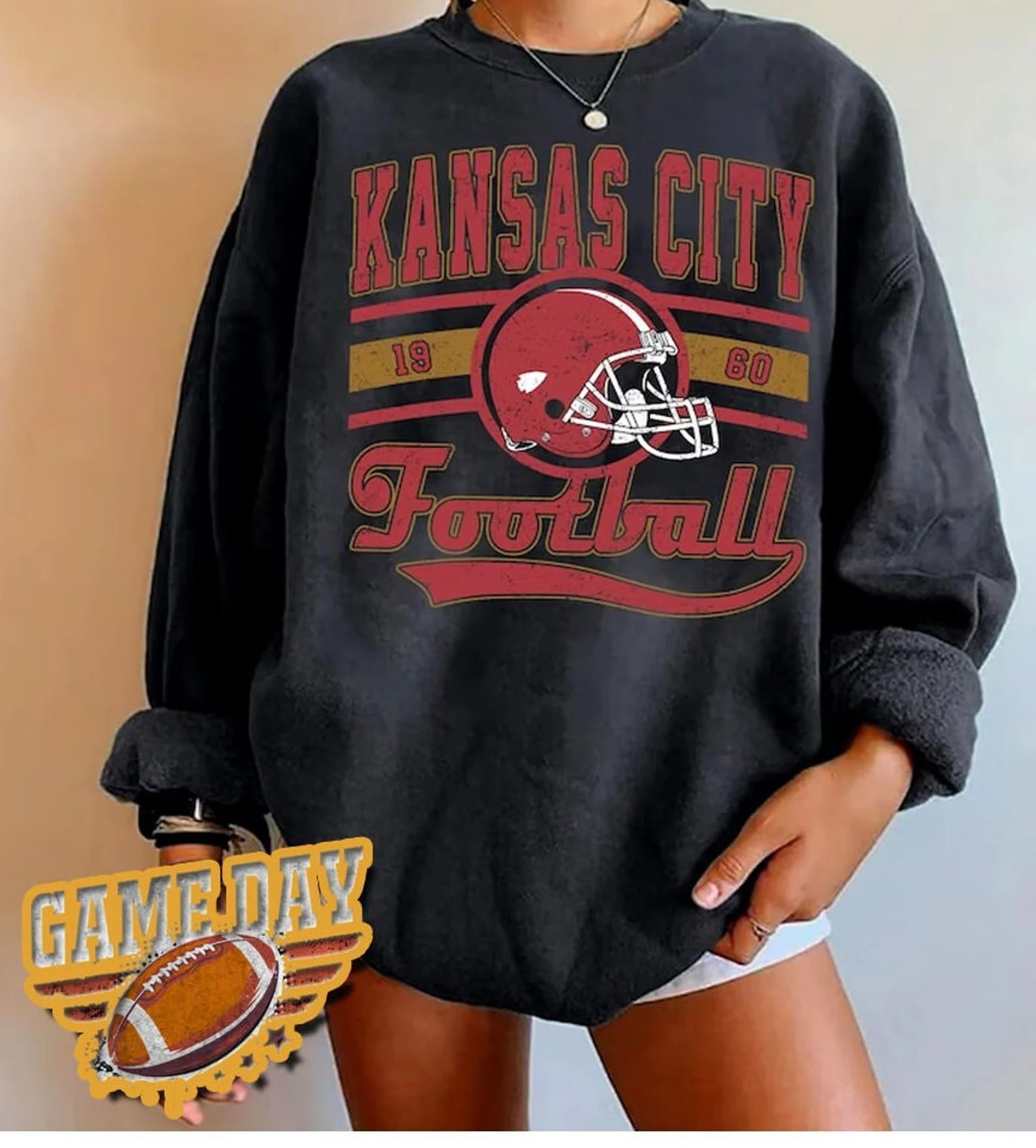 Kansas City Retro Style Sweatshirt Crewneck, Kansas City Football, Vintage Style Kansas City Fan ... | Etsy (US)