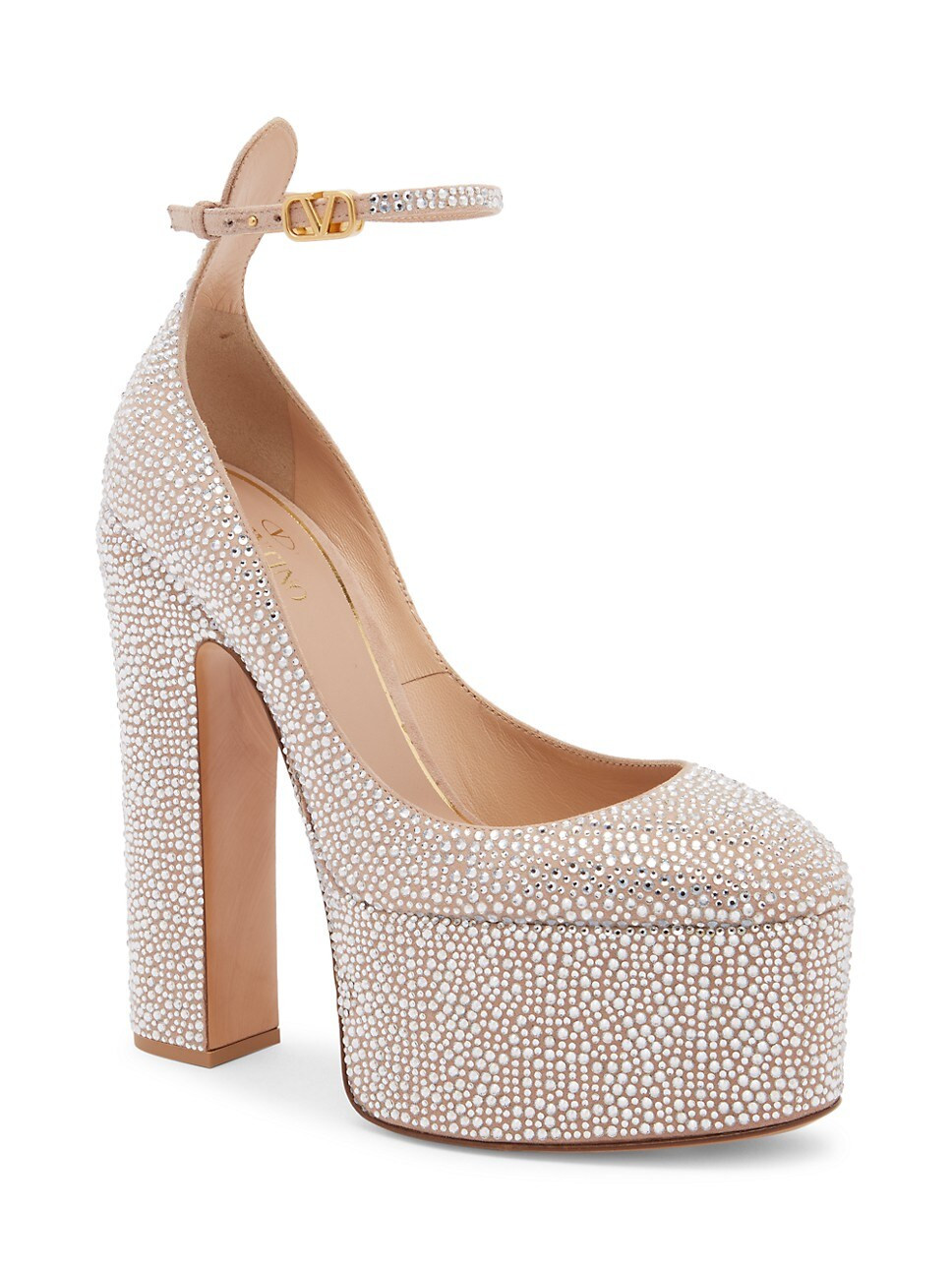 Crystal-Embellished Leather Platform Pumps | Saks Fifth Avenue (CA)