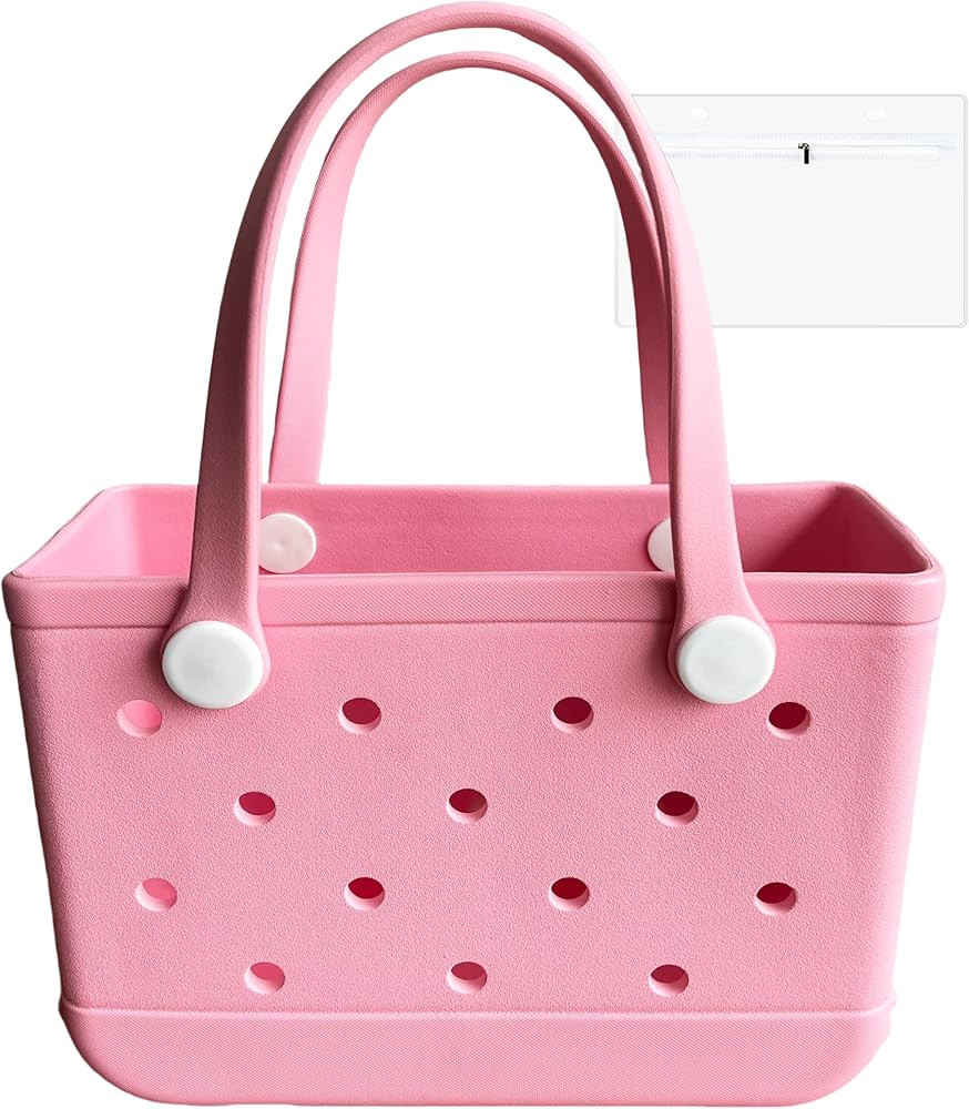 Rubber Beach Tote Bag Waterproof and Sandproof,Lightweight Travel Bag,Zippered Inner Pocket,Pool ... | Amazon (US)